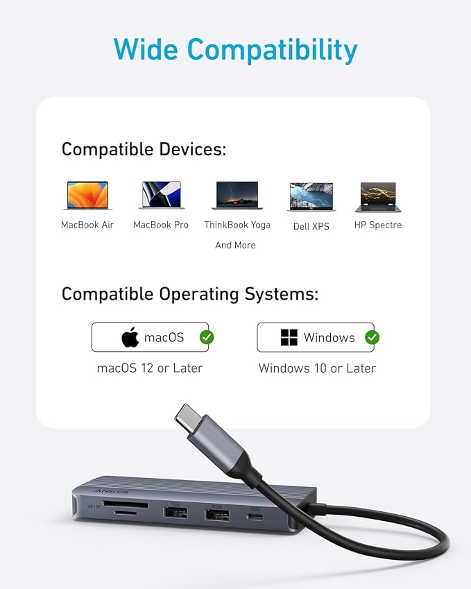 Anker 10-in-1 USB C Hub, Dual-Display USB C Docking Station, One 4K@30Hz HDMI - Image 6