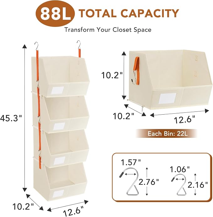 4 Pcs Modular Closet Organizer - Image 3