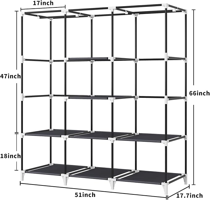 Portable Closet, 51 Inch Wardrobe Closet - Image 4