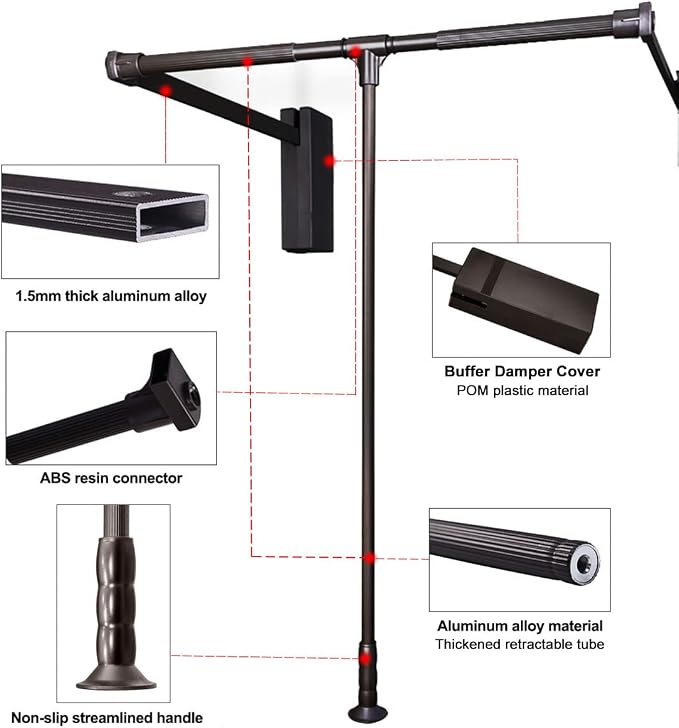 Pull Down Closet Rod for Hanging Clothes, Retractable Wardrobe Hanger for - Image 5