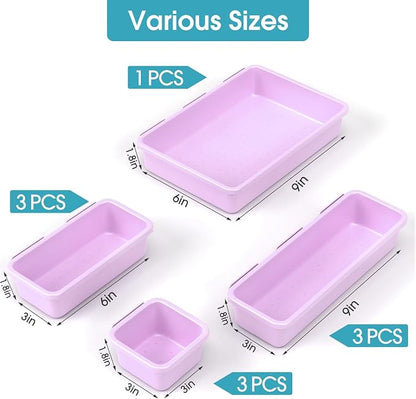 10 PCS Drawer Organizer Set, 4 Size Makeup Drawer Divider Organizer - Image 2