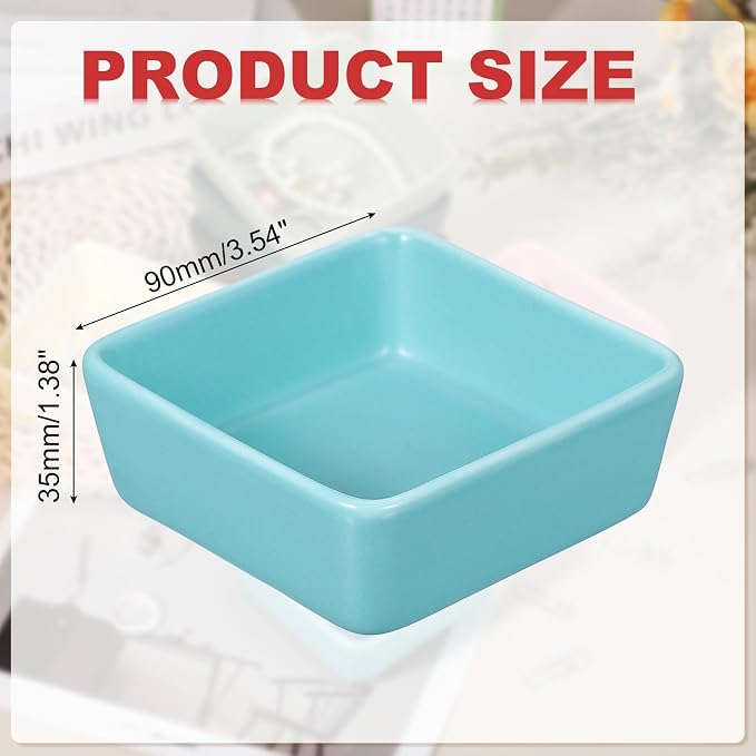 PATIKIL Square Paper Clip Holders, Ceramic Bowl Dish Clip Dispenser Organizer - Image 2