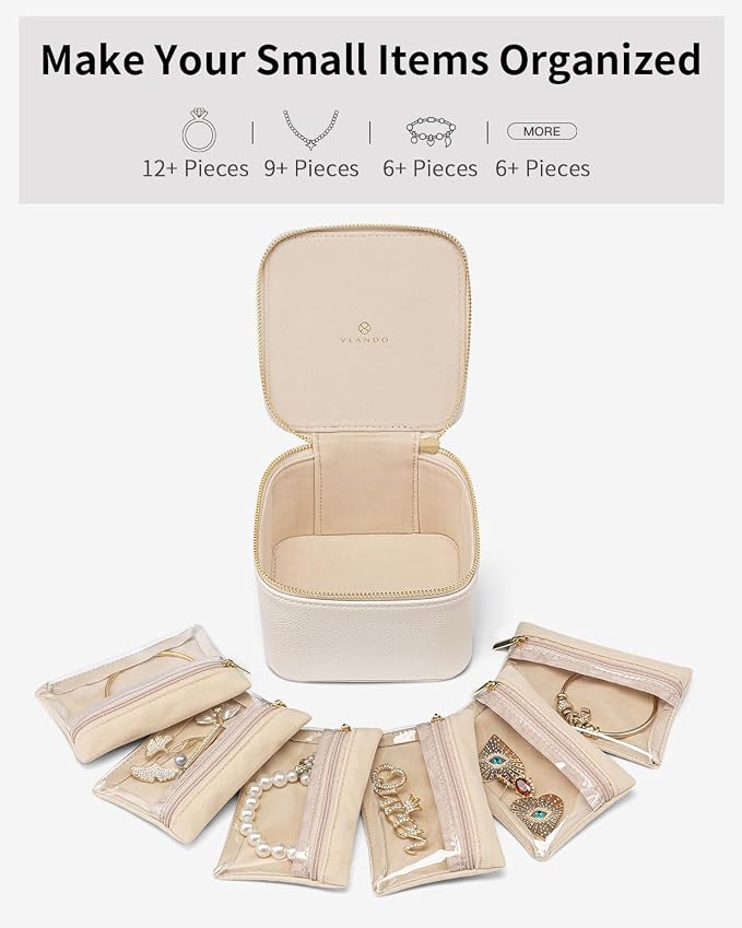 Vlando Small Jewelry Box Organizer, Travel Jewelry Storage - Image 6