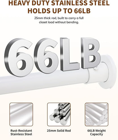 Closet Rods for Hanging Clothes, 18” to 48” Adjustable Closet Rod, Heavy Duty - Image 4