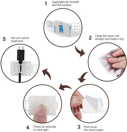 Adhesive Cable Management Clips, Extra Screw & Hole - Image 5