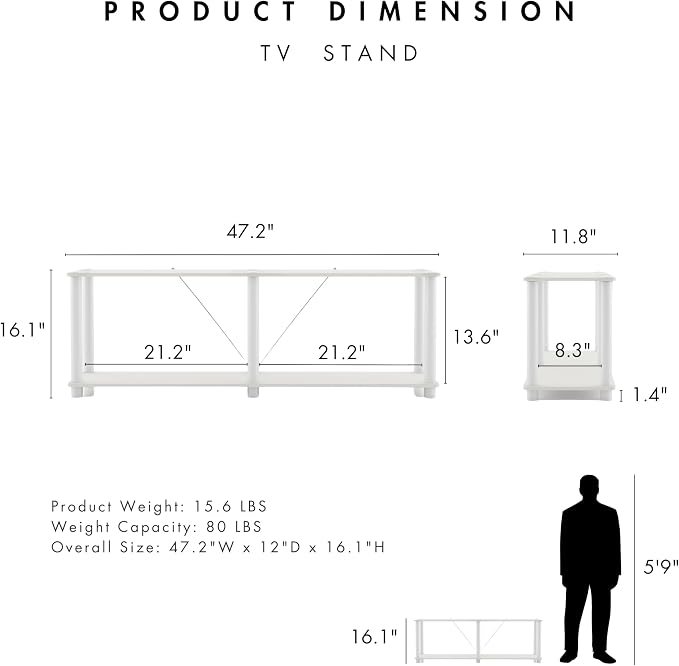 Homes: Inside + Out Apexa Modern 2-Tier Extra Wide Shelving Units, Collectibles - Image 3