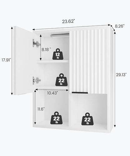HAIOOU Fluted Bathroom Wall Cabinet - Image 3
