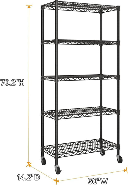 Golpart Shelves Storage Shelf Wire Closet Bathroom Organizers Metal Pantry | 5 - Image 2