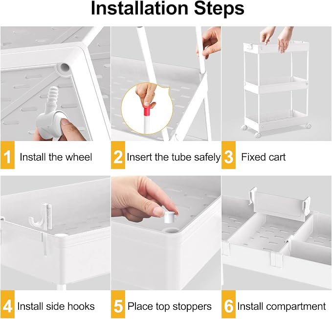 SPACELEAD 3 Tier Rolling Cart - Image 3