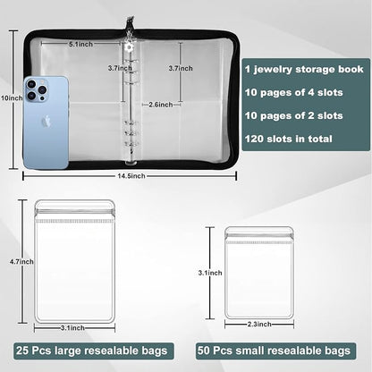 Travel Jewelry Organizer Transparent Jewelry Storage Book Set - Image 5
