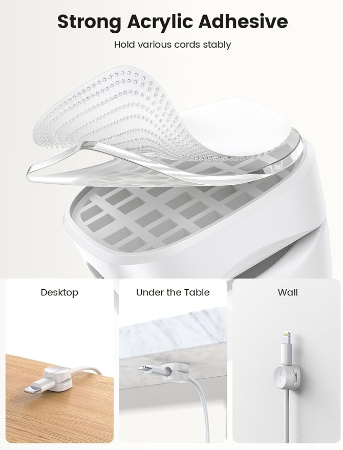 Lamicall 8 Pack Cord Organizer, Spring Cable Management Clips - Image 4