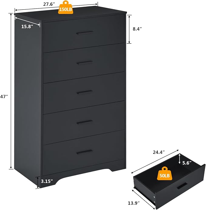 LIDYUK Dresser for Bedroom, Wood Dresser - Image 2