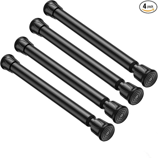 4 Pack Small Spring Tension Curtain Rod 8 to 12.5 Inch, Thin DIY Tension Rods by QINGYUN