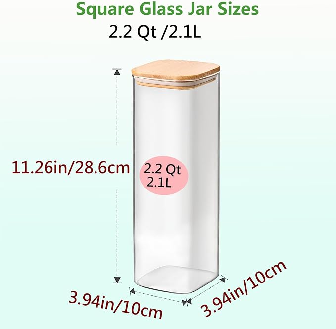 2.2 Qt Square Glass Storage Containers - Image 2