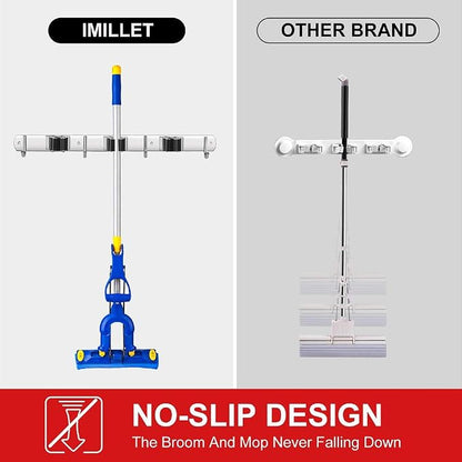 IMILLET 2 Pack Broom and Mop Holder Wall Mounted, Stainless Steel Broom Holder - Image 6