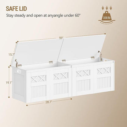 Hzuaneri 59" Storage Bench, Lift Top, 268L/70 Gal Large Storage Chest | | 330lb - Image 3