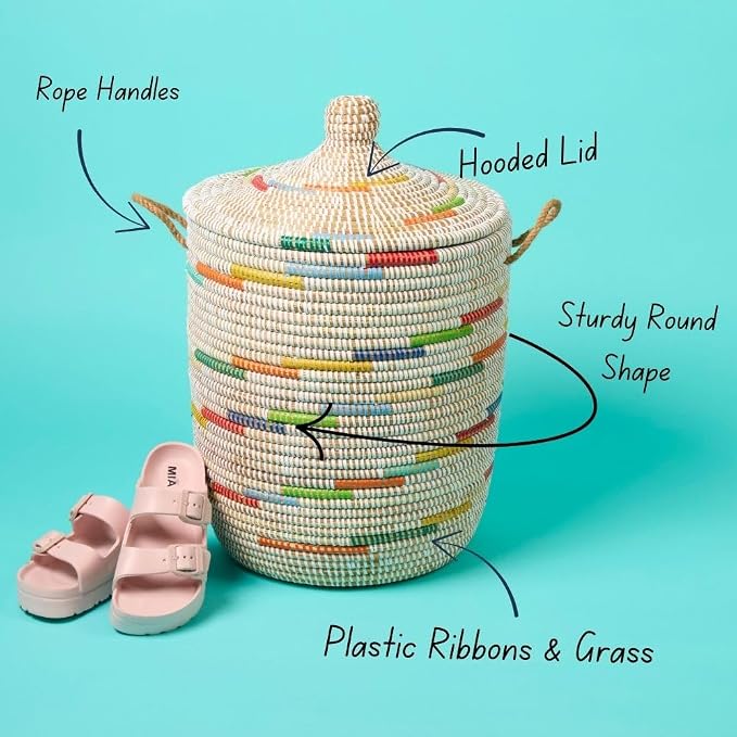 Tall Large Decorative Wicker Storage Basket - Image 6