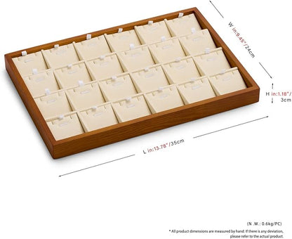 Oirlv Wood 24 Grids Jewelry Tray - Image 4