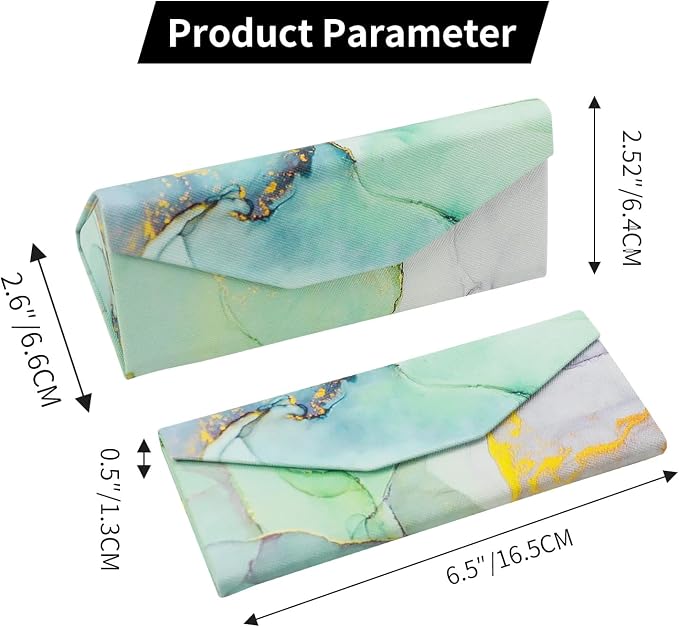 Foldable Glasses Case, Magnetic PU Leahter Sunglasses Case, Cute Hard Shell - Image 6
