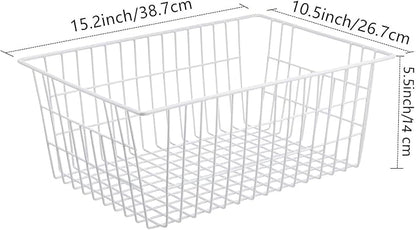 Redrubbit Wire Storage Baskets, Large Farmhouse Metal Freezer Basket Storage - Image 6