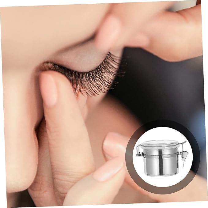 DOITOOL Storage Tank Eyelash Sealed Jar Eyelash Storage Container Stainless - Image 2