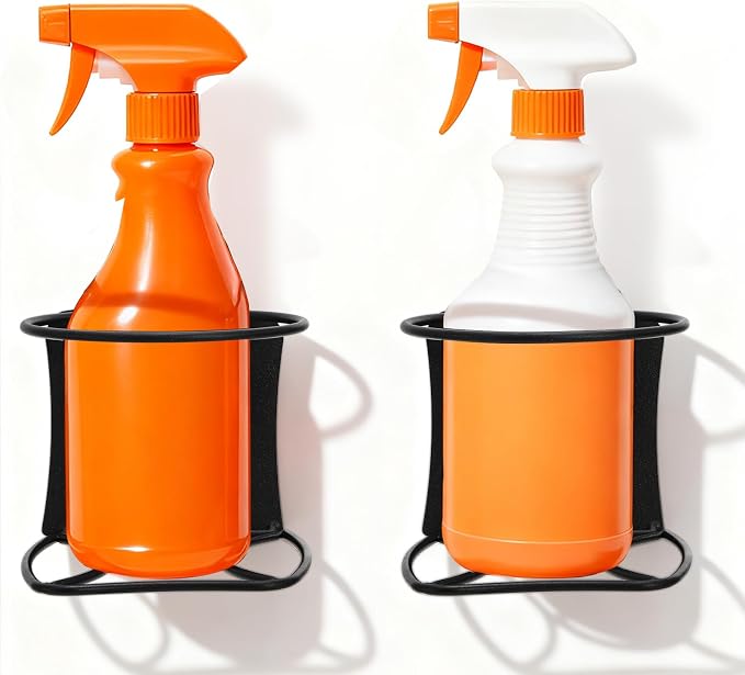 Okllen 4 Pack Spray Bottle Holder, Heavy Duty Metal Wall Mount Spray Can Holder - Image 5