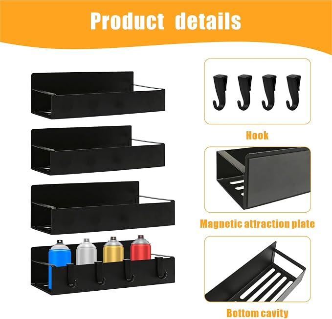 4 Pcs Magnetic Aerosol Spray Can Holder, Steel Magnet Spray Toolbox Bottle - Image 3