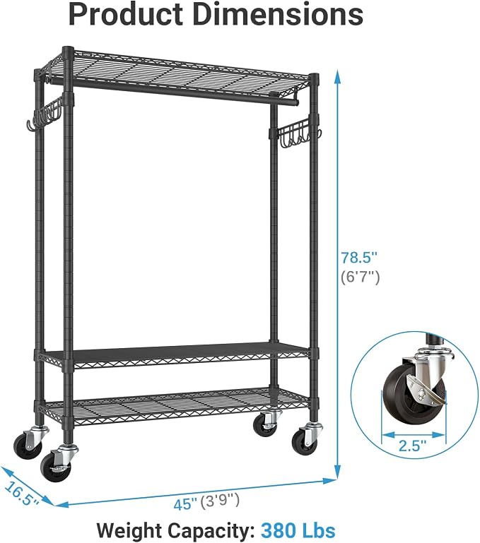VIPEK R3 Plus Rolling Clothes Rack - Image 5
