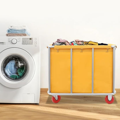 Commercial Laundry Cart with Wheels, Laundry Hamper Cart, Heavy Duty Rolling - Image 3