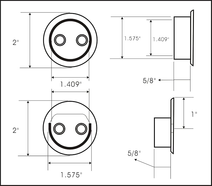 QCAA Heavy Duty Solid Metal Closet Rod Socket Set, Matte White, 1 Pair - Image 6