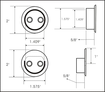 QCAA Heavy Duty Solid Metal Closet Rod Socket Set, Matte White, 1 Pair - Image 6