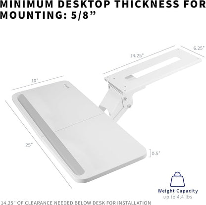 VIVO Adjustable 25 x 10 inch Computer Keyboard and Mouse Platform Tray - Image 5