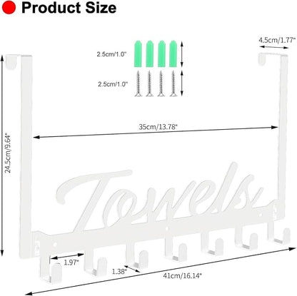 Azmoncy Over The Door Hooks, Heavy Duty Towel Rack - Image 2