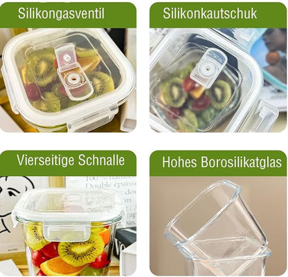 H.JSS WDJS 4 Cup Square Glass Food Storage Container - Image 8