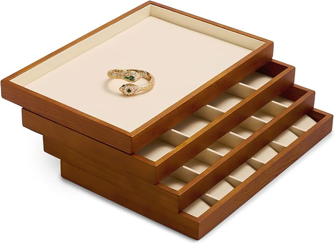 Oirlv Wood 24 Grids Jewelry Tray - Image 7