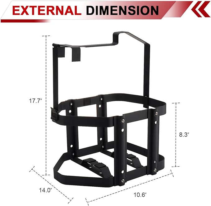 5 Gallon Gas Can Holder, Metal Steel Fuel Container Mount Bracket Compatible - Image 2
