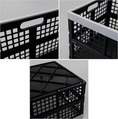 Anbers 42 L Plastic Collapsible Storage Crate, Folding Milk Crate Storage Bins - Image 2