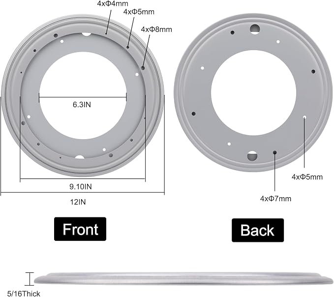 12Inch Round Lazy Susan Turntable Bearing Plate, Rotating Swivel Base - Image 2