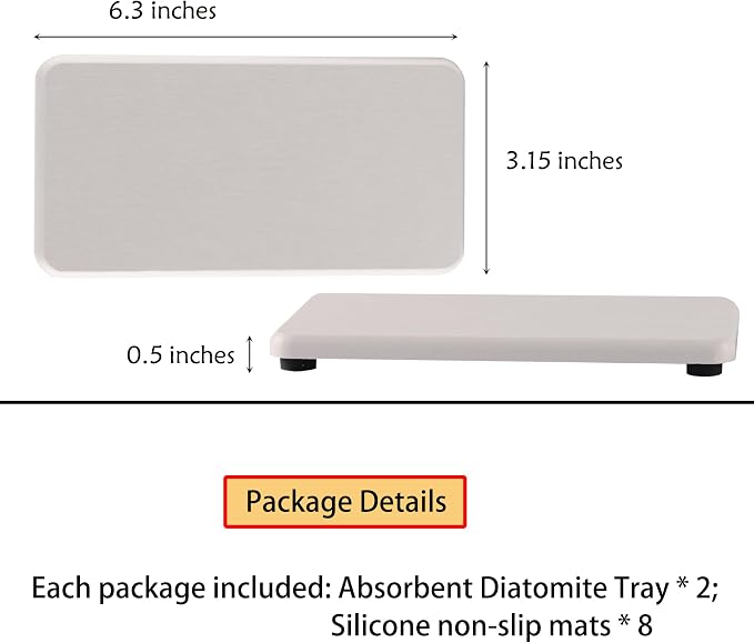 2 Pcs Water Absorbing Stone Trays, Kitchen/Bathroom Sink Soap Dish, Diatomite - Image 5