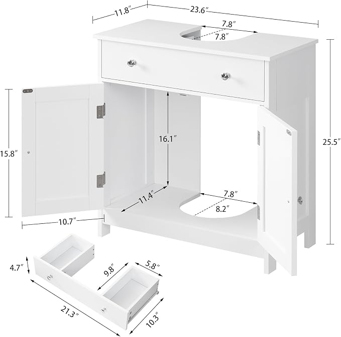TEENFON Pedestal Sink Storage Cabinet - Image 3
