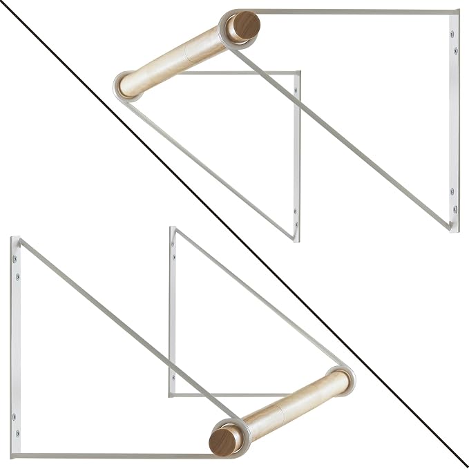 IBUYKE Wall Mounted Clothes Rack Set of 2, Wood Wall Mounted Clothes Rail - Image 5