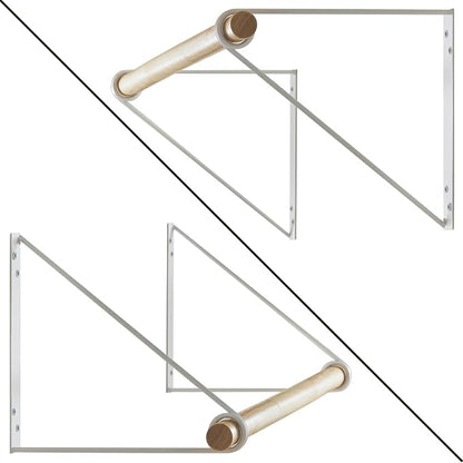 IBUYKE Wall Mounted Clothes Rack Set of 2, Wood Wall Mounted Clothes Rail - Image 5