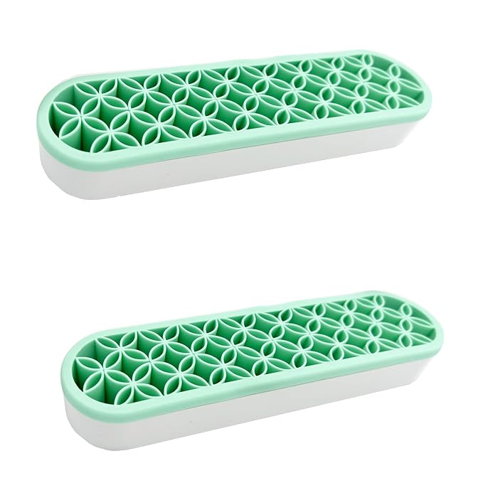 TANG SONG 2 PCS Silicone Make up Brush Holder Cosmetic Storage Box Desktop by TANGSONG