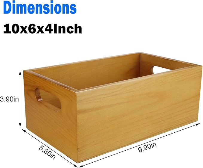 A Selected Pine Wood Organizer Open Box 4 Packs, 6x10 Wooden Storage Container - Image 2