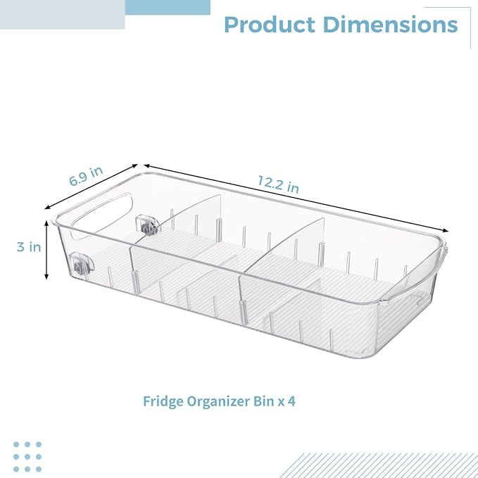 4 PCS Fridge Organizer Bins - Image 4