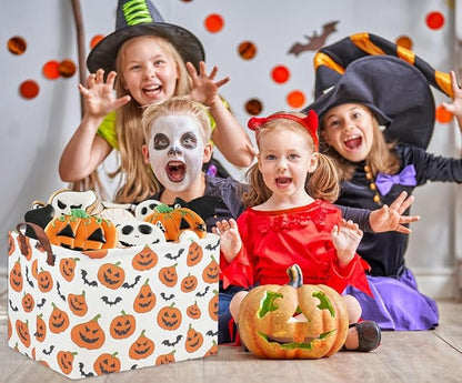 Rectangular Halloween Basket for Kids Pumpkin Basket Toy Storage Bin Organizer - Image 4