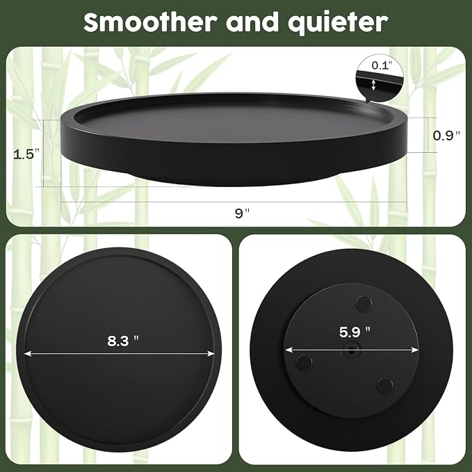 Turntable Vanity Tray 9 Inch for Perfume Candle, Bamboo Kitchen Sink Countertop - Image 7