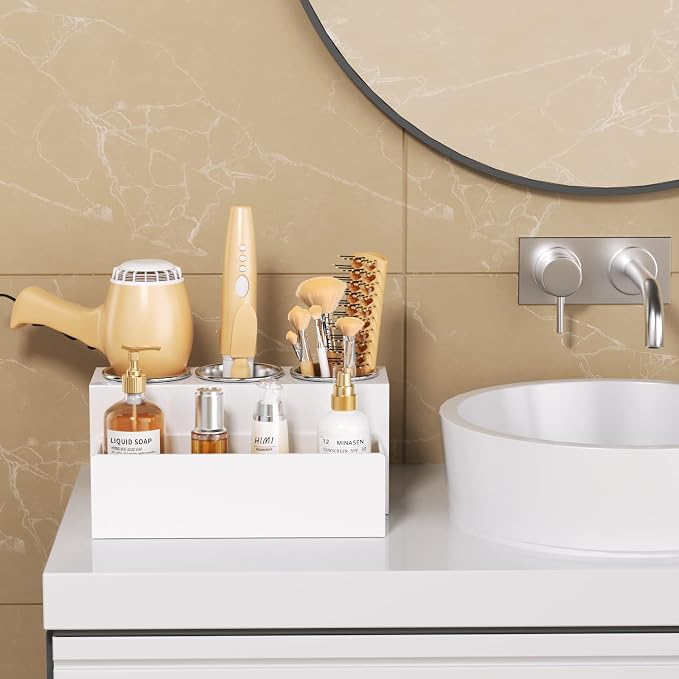 HIIMIEI Hair Tool Organizer, Acrylic Hair Dryer Holder, Bathroom Countertop - Image 6