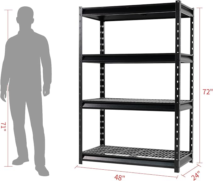 The Atlas 48" W Heavy Duty Garage Shelving Unit Load 12000 Lbs, Metal Shelves - Image 3