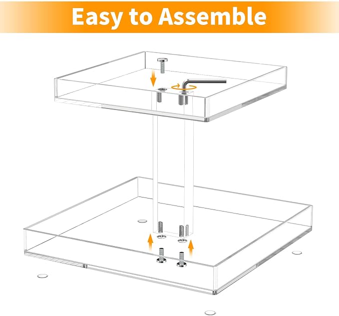 NIUBEE 2-Tier Acrylic Bathroom Cosmetic Storage Organizer - Image 7